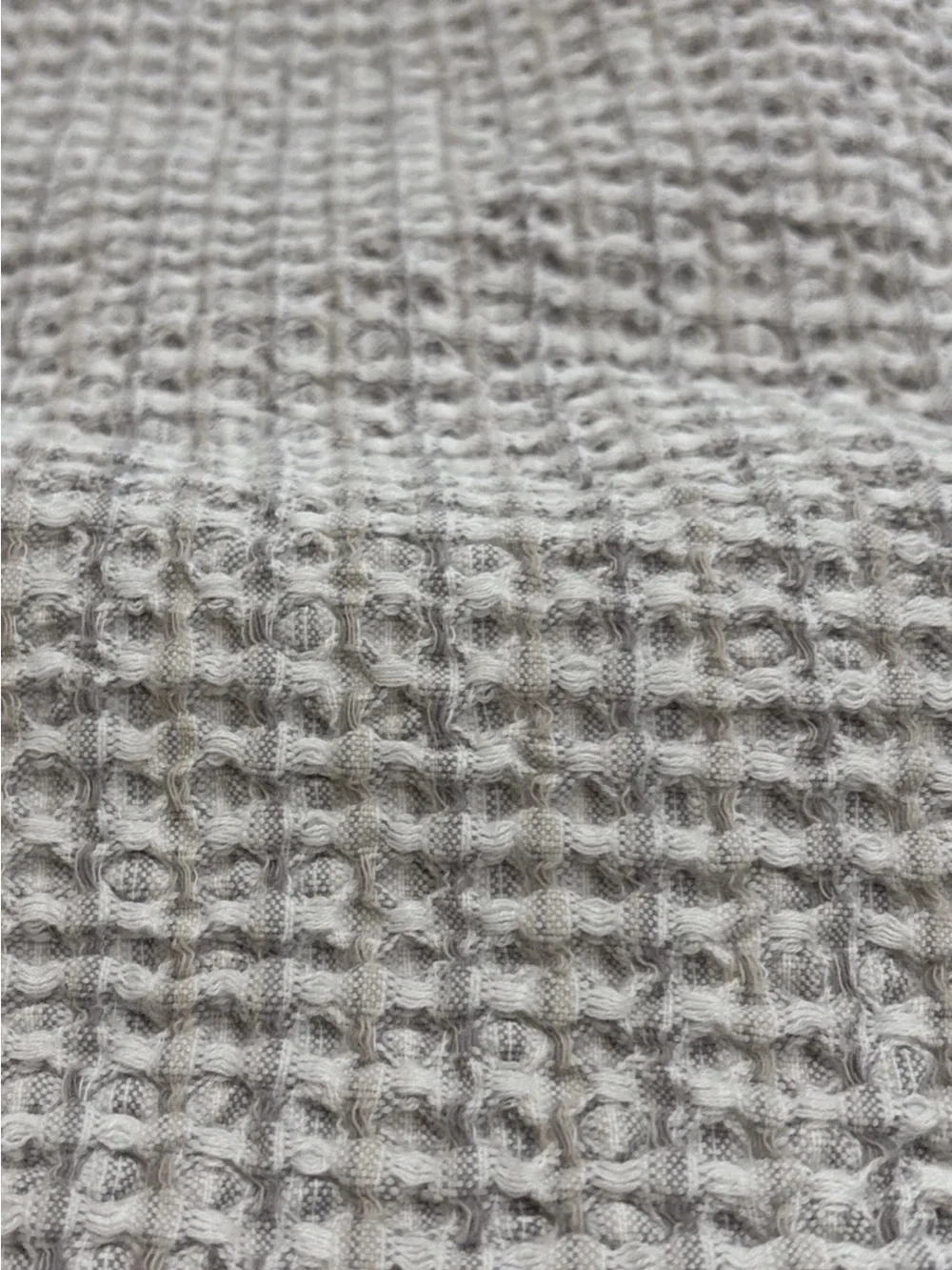 UGG Duvet Cover Full/Queen Cotton Waffle Weave “Olivia” Gray Taupe Textured